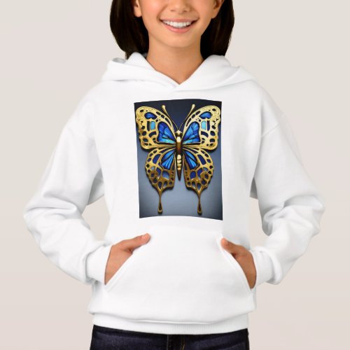 Title Butterfly Elegance Artistic Wing Patterns Hoodie