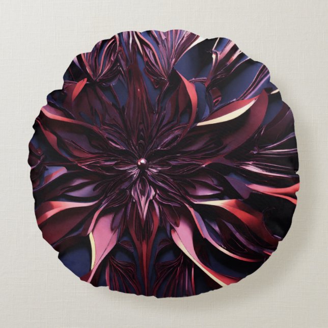  Title: "Chic Comfort Throw Pillow: Perfect Blend  Round Pillow (Front)