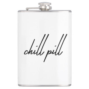 Title: “Chill Pill – Drink, Relax, Repeat Flask” Flask