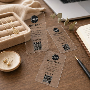 Title: Clear Transparent Business Card Modern Cards
