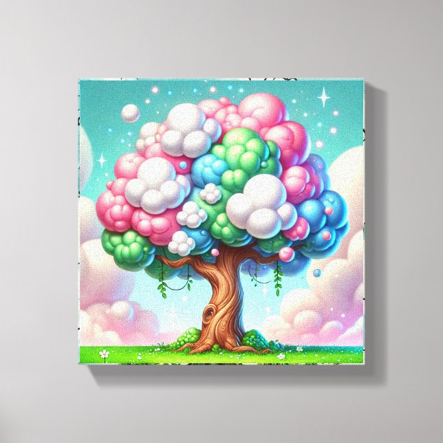 Title: Cloud-Bearing Tree of Whimsy Canvas Print (Front)