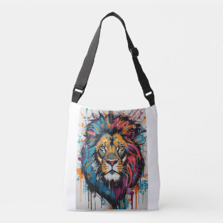 Title Colorful Abstract Graffiti Lion Crossbody Ba Bag
