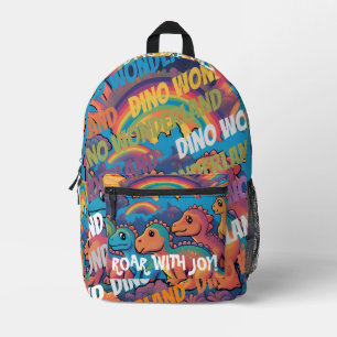 Title: Colorful Dinosaur Rainbow Printed Backpack