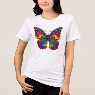 Title Colorful Quilling Butterfly T-Shirt Tri-Blend Shirt