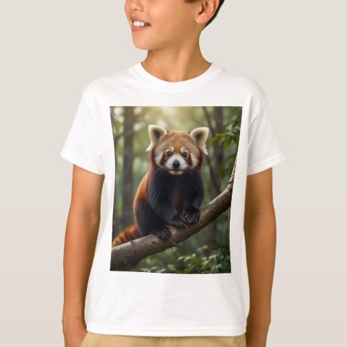 Title Curious Red Panda Forest T_Shirt