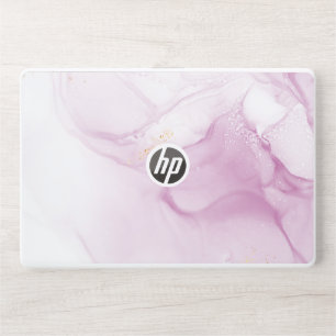 Title Dreamy Lilac Pink Alcohol Ink Gold Foil Abst HP Laptop Skin
