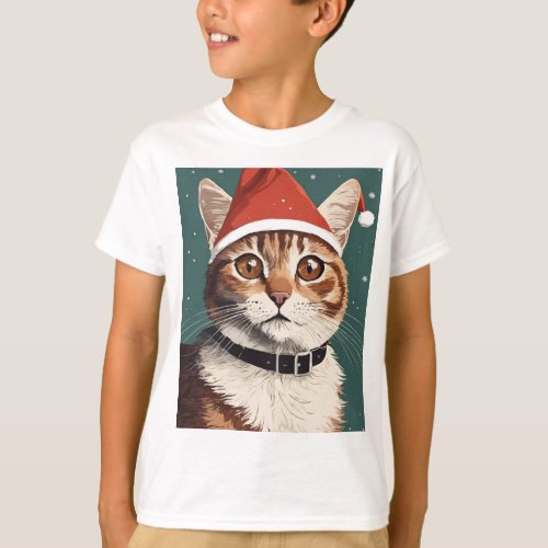 TitleDreamy Whimsical Cat Watercolor T_Shirt