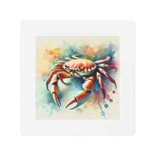 Title Edible Crab 240824AREF113 - Watercolor Metal Print