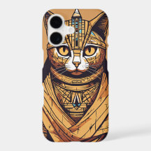 Title: Feline Mummy Mystique: Quirky Cat Pyramid I