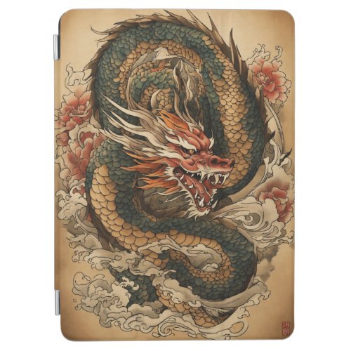 Title Fiery Elegance Dragon Design Print Stylis iPad Air Cover