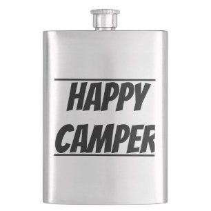 Title: Happy Camper Funny Camping Outdoor Adventur Flask