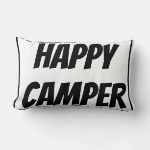 Title: Happy Camper Funny Camping Outdoor Adventur Lumbar Pillow