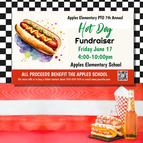 Title: Hot Dog Fundraiser Banner | PTO PTA Church 