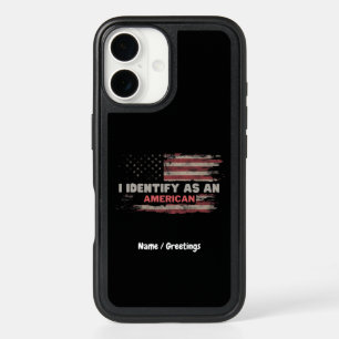 Title: I Identify As An American US Flag Design iPhone 16 Case