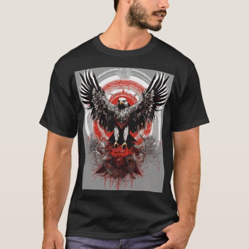Title Inferno Eagle A Majestic Dragon Tattoo De T_Shirt