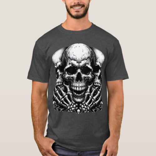 Title Intricate Anatomy Close_Up of Human Skull T_Shirt