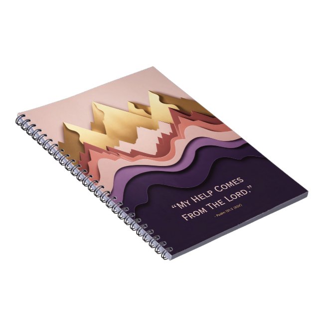Title: Layered Mountain Sunrise Faith Journal - Pu (Right Side)