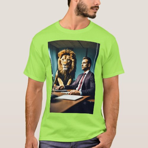 Title Lionheart Geometry Striking Split Design  T_Shirt