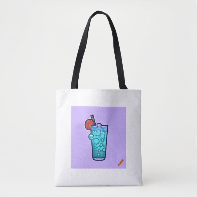 Title: "Magical Fruity Cocktail Tote Bag – Cartoon (Front)
