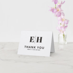 Title: Modern Typography Monogram Wedding Letterpress Thank You Card