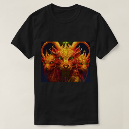 Title Neon Roar Geometric Lion Head T_Shirt T_Shirt