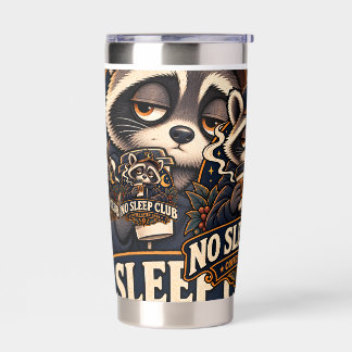 Title: No Sleep Club Coffee After Dark Raccoon Insulated Tumbler