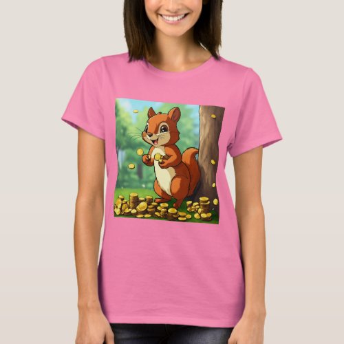 Title Nutty Gathering Delight Whimsical Squirre T_Shirt