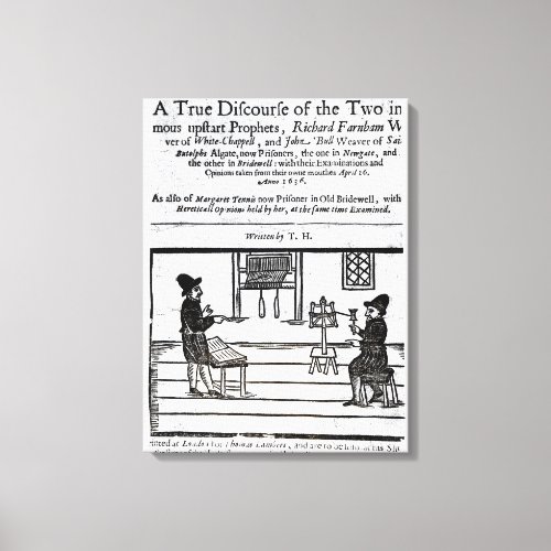 Title Page A True Discourse of the Two Canvas Print