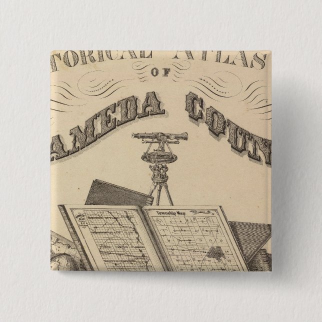 Title Page Alameda County atlas map Pinback Button (Front)