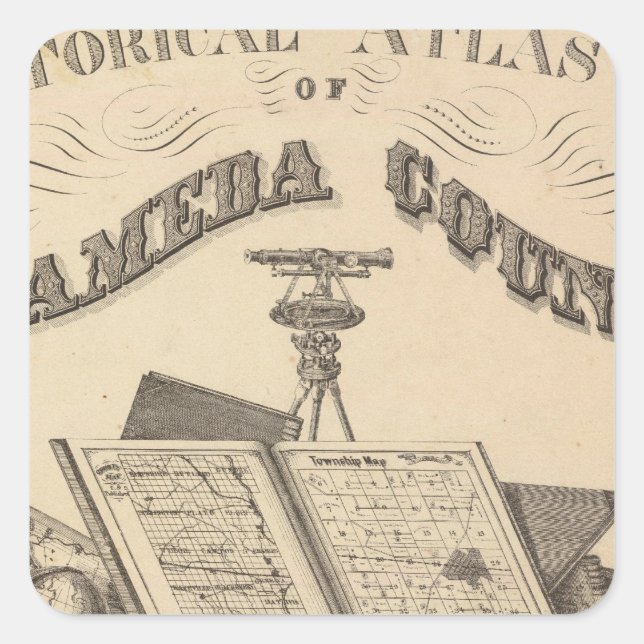 Title Page Alameda County atlas map Square Sticker (Front)
