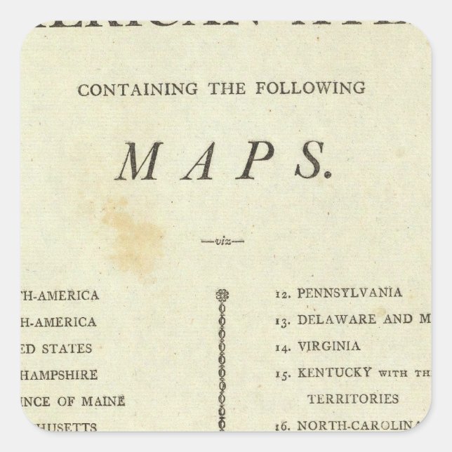 Title Page American atlas Square Sticker (Front)