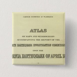 Title Page Atlas California earthquake Pinback Button