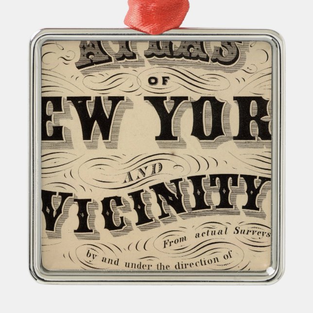 Title Page Atlas of New York, vicinity Metal Ornament (Front)