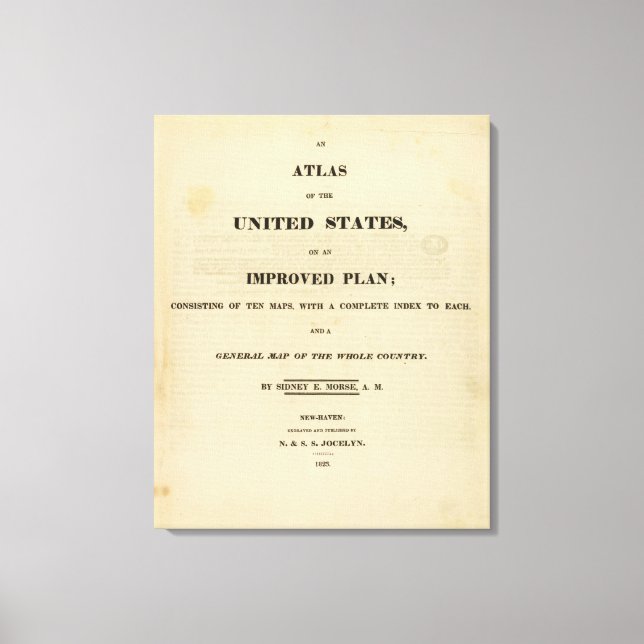 Title Page Atlas of the United States Canvas Print (Front)