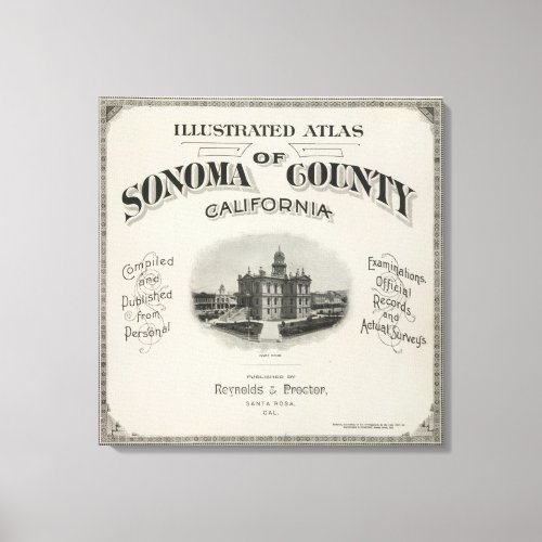 Title Page Atlas Sonoma County California Canvas Print