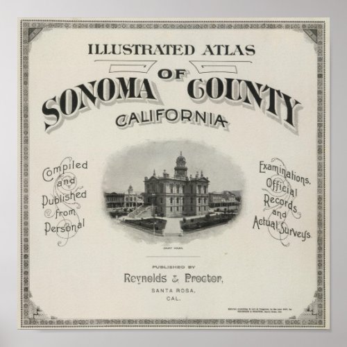 Title Page Atlas Sonoma County California Poster