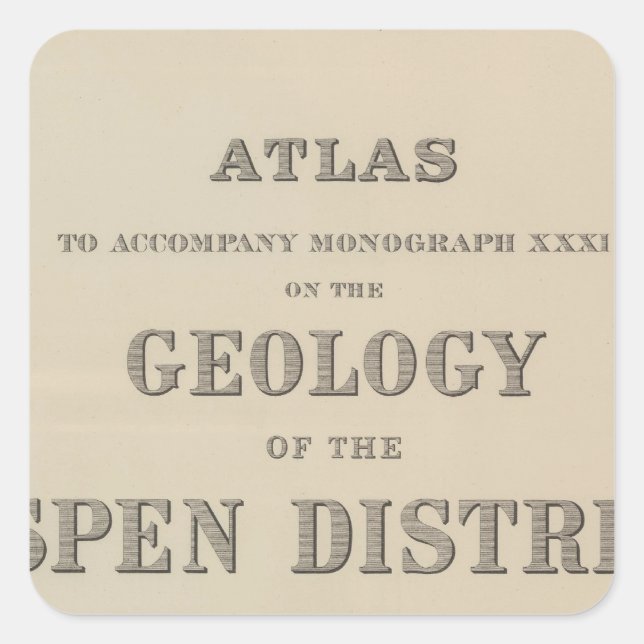 Title Page Atlas to the Geology Square Sticker (Front)