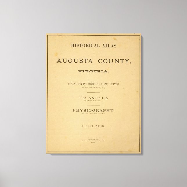 Title Page Augusta County, Virginia Canvas Print (Front)