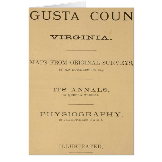 Title Page Augusta County, Virginia Cards (Front)
