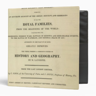 Title Page Complete Genealogical, Historical Binder