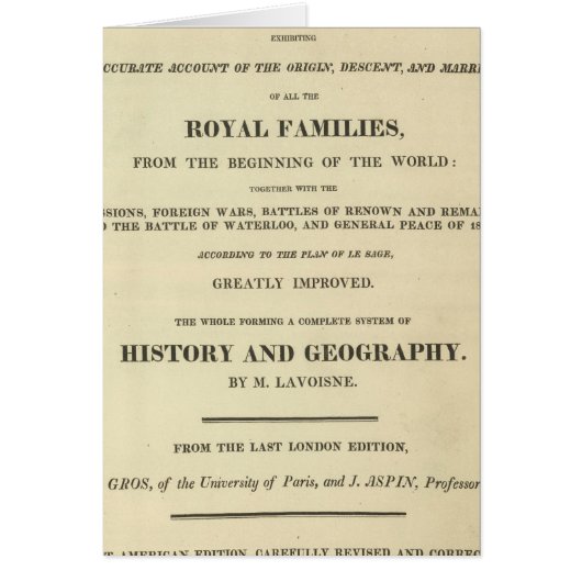 Title Page Complete Genealogical, Historical Cards (Front)