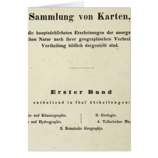Title Page Dr Heinrich Berghaus Cards (Front)
