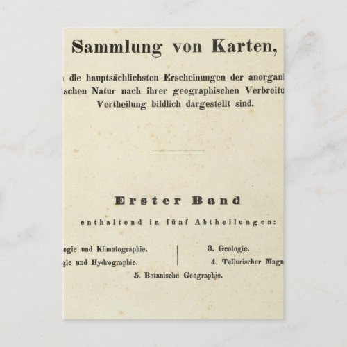 Title Page Dr Heinrich Berghaus Postcard