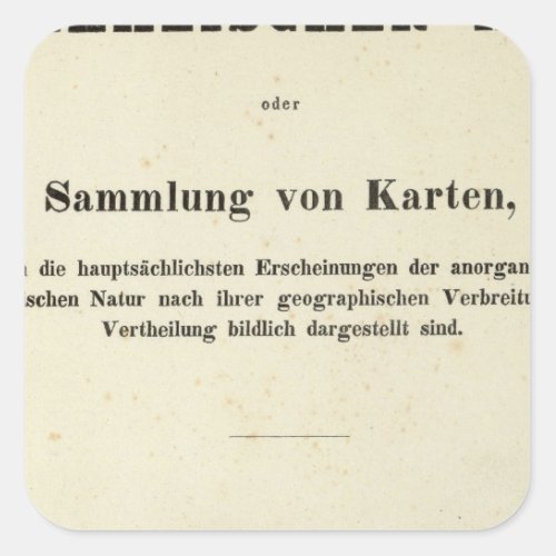 Title Page Dr Heinrich Berghaus Square Sticker