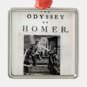 Title page for 'The Odyssey' by Homer Metal Ornament