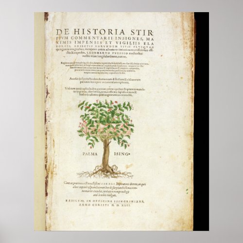 Title page from De Historia Stirpium Commentarii Poster