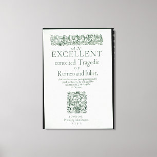Title Page from 'Romeo and Juliet' Canvas Print