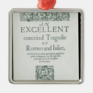 Title Page from 'Romeo and Juliet' Metal Ornament