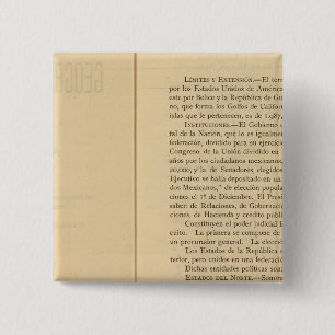 Title Page of 1874 Mexico Atlas Pinback Button