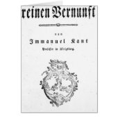 Title Page of 'Critique of Pure (Front)